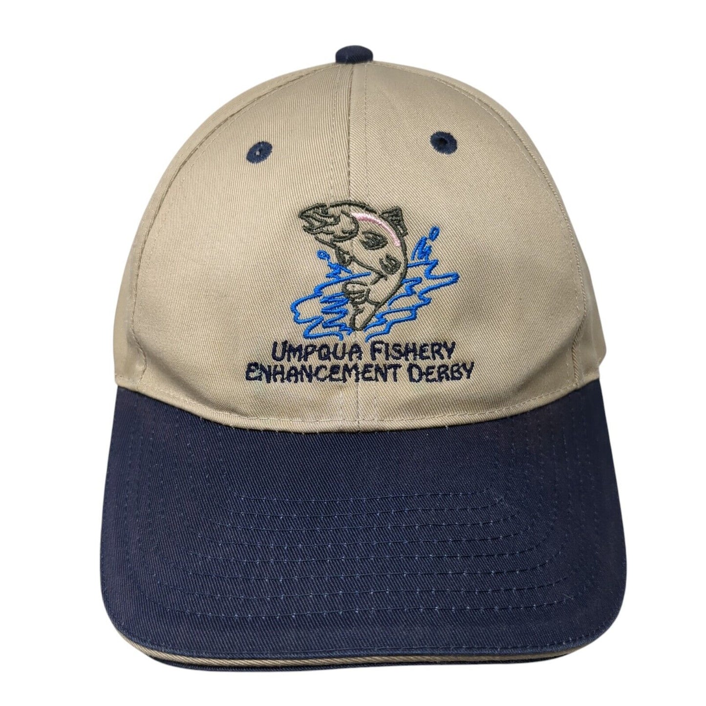 Umpqua Fishery Enhancement Derby Strapback Hat Tan OS Adjustable Peterson CAT
