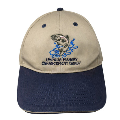 Umpqua Fishery Enhancement Derby Strapback Hat Tan OS Adjustable Peterson CAT