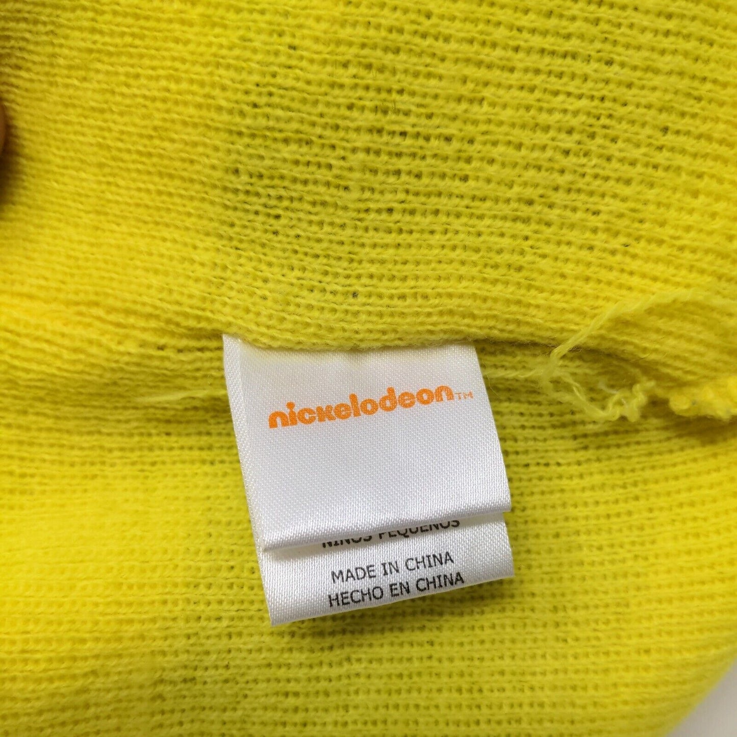 Nickelodeon Toddler Boys Knit Beanie Hat Yellow 100% Acrylic Embroidered