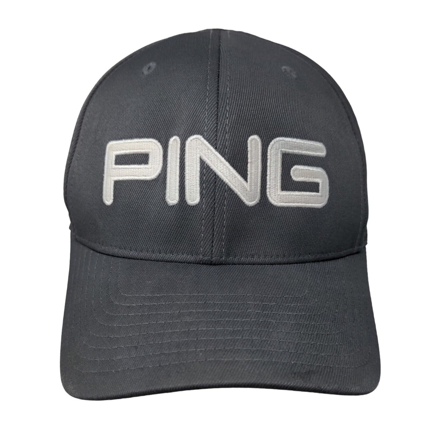 PING Fitted Hat Gray Small-Medium Embroidered Solid Flexfit 6 Panel