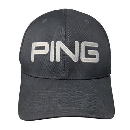 PING Fitted Hat Gray Small-Medium Embroidered Solid Flexfit 6 Panel