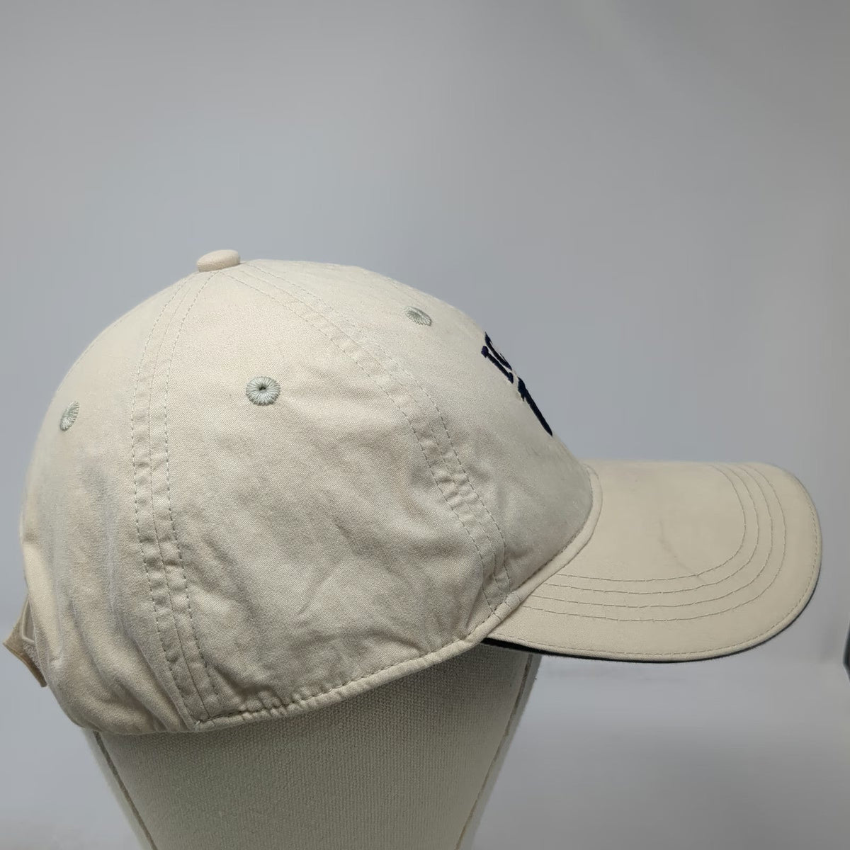 Devon & Jones Baseball Cap Beige One Size Strapback ICR U Logo Sandwich Brim Hat