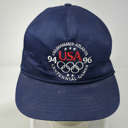 Trucker Blue Hat Slideback Centennial Olympic Games Atlanta USA Rope 1996