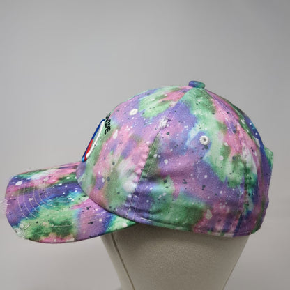 Hatco Baseball Cap Purple One Size Peace Sign Worldwide Tie Dye Slideback Hat