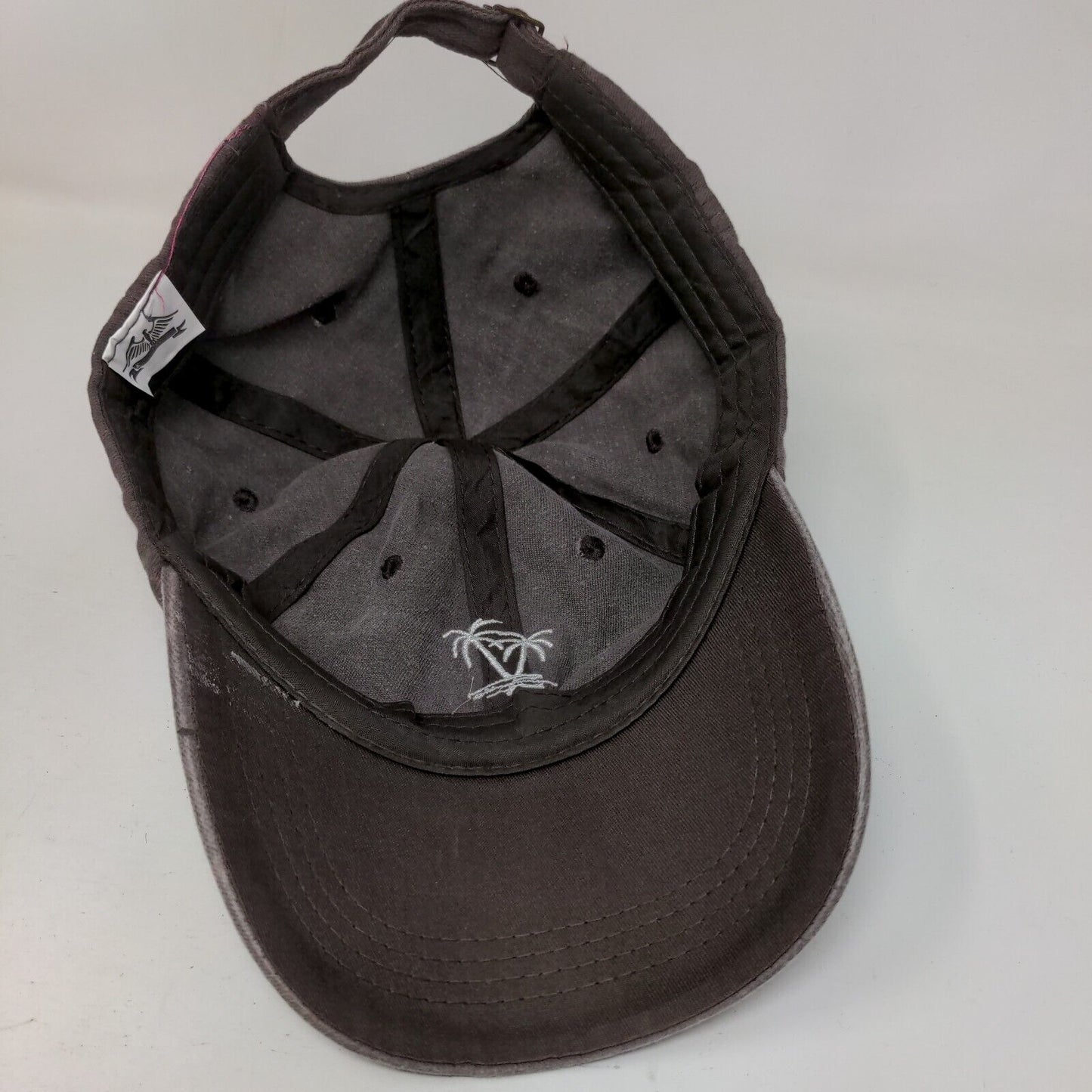 Palm Tree Slideback Hat Brown One Size Embroidered Adjustable 6 Panel
