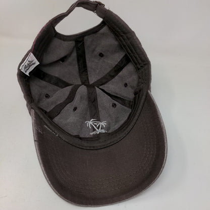 Palm Tree Slideback Hat Brown One Size Embroidered Adjustable 6 Panel