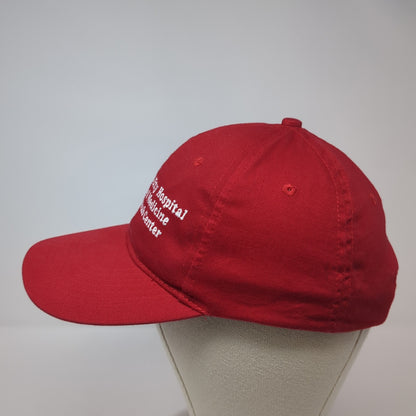 North Kansas City Hospital Strapback Hat Red One Size Solid Adjustable