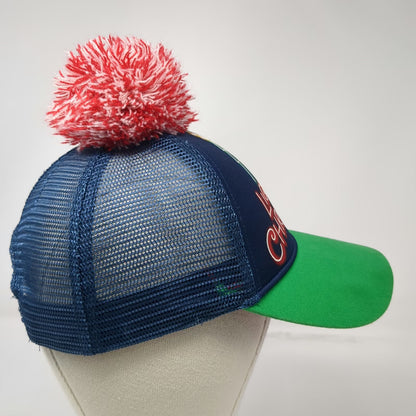 Walmart Blue Trucker Hat One Size Christmas Pom Pom Light Up Neon Mesh Snapback