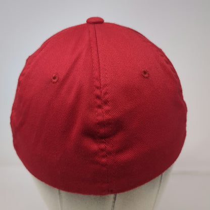 Flexfit Baseball Cap Red M Stretch Fit Embroidered Style Graphic Logo hat