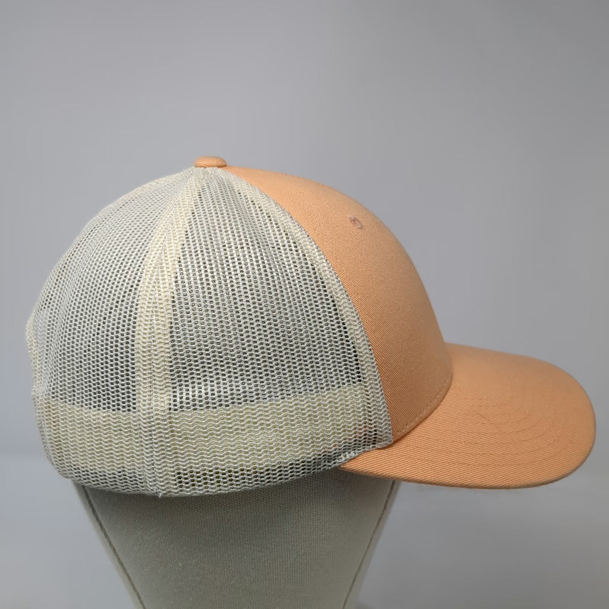 Richardson Trucker Hat Orange Beige L Mesh Back Ponds Lodge Mountain Snapback