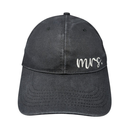 Mrs. Slideback Hat Black One Size Adjustable Embroidered 6 Panel Cotton