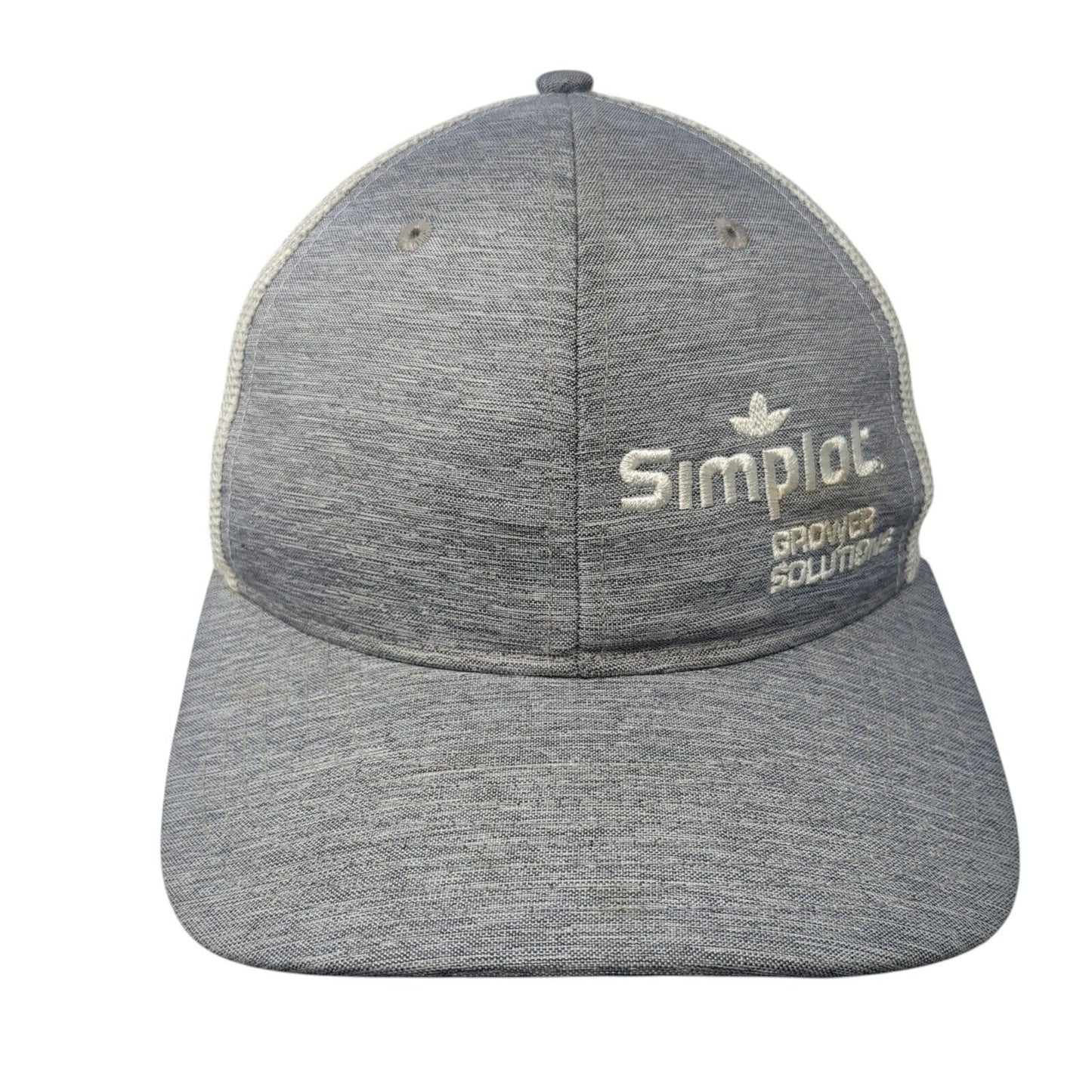 Simplot Grower Solutions Snapback Trucker Hat Gray Mesh Back Quake City Caps