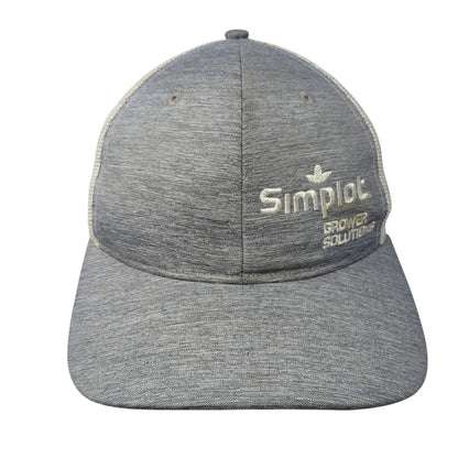 Simplot Grower Solutions Snapback Trucker Hat Gray Mesh Back Quake City Caps