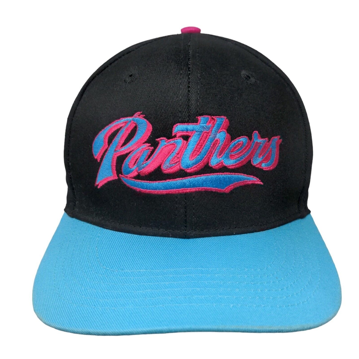 Panthers Snapback Hat Black Blue OSFA Embroidered Ready to Roar 100% Cotton
