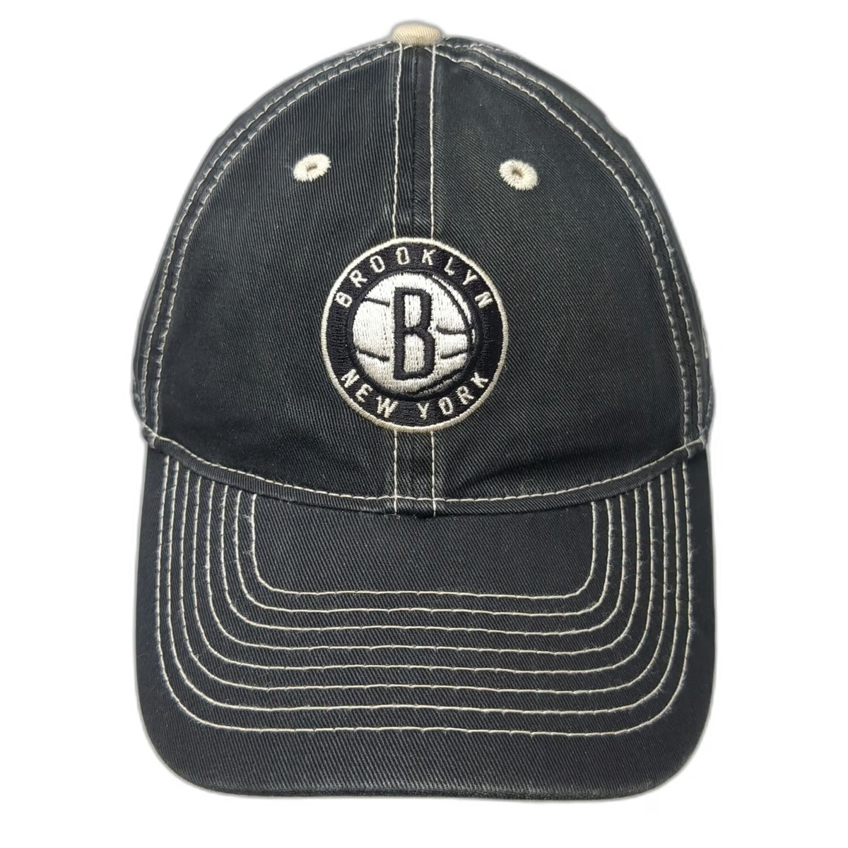 Brooklyn Nets NBA Adidas Cap Black One Size Hat Slideback Contrast Stitching