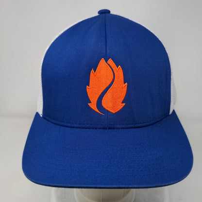 Hop Valley Brewing Co. Snapback Trucker Hat Blue One Size Mesh Back