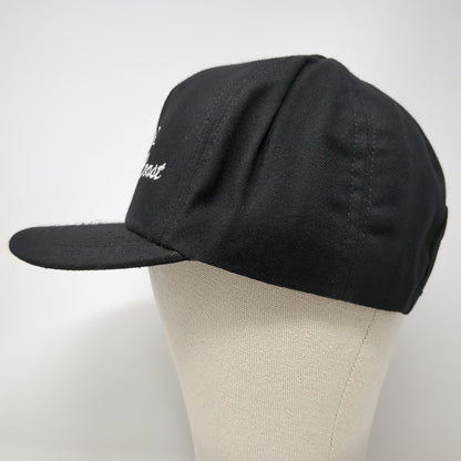 Stylemaster Hat 5 Panel Black One Size Snapback CDS Coast Script Logo Flat Brim
