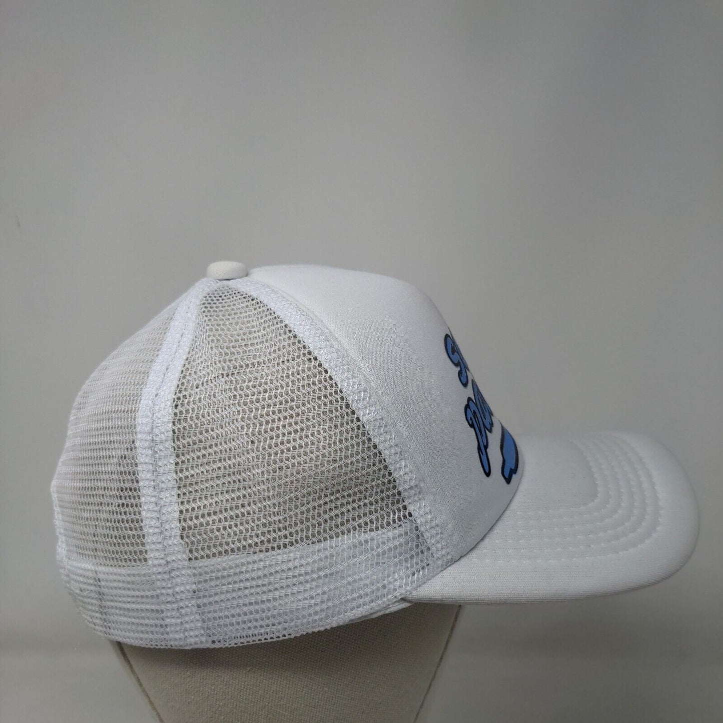 Sole Package Snapback Trucker Hat White One Size Adjustable Mesh Back Cotton