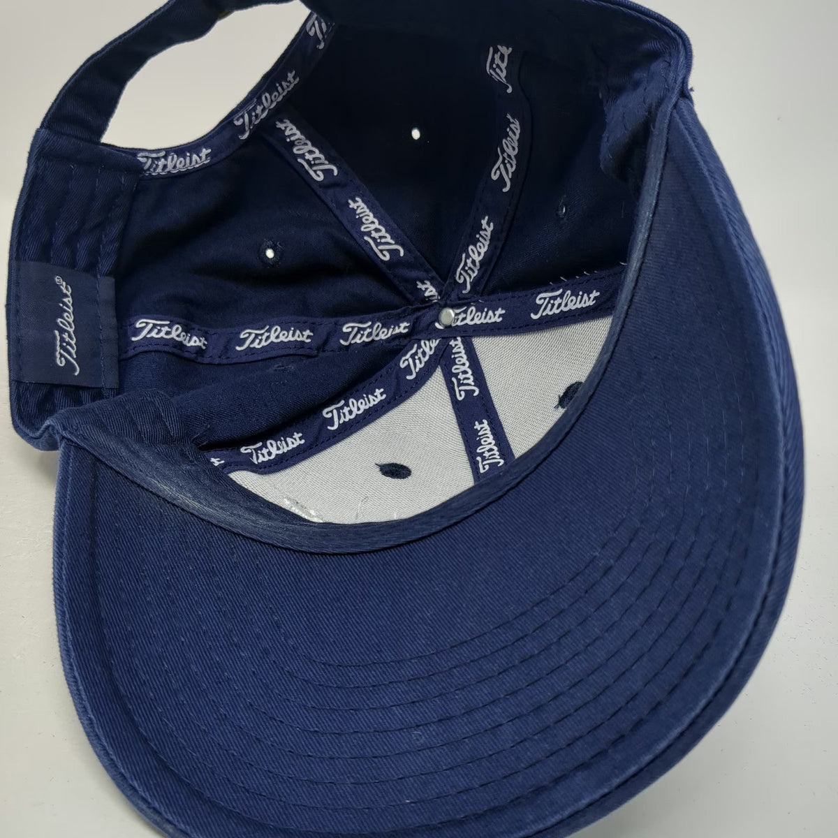 Titleist Baseball Cap Blue White One Size Conner Strong Cotton Slideback Hat