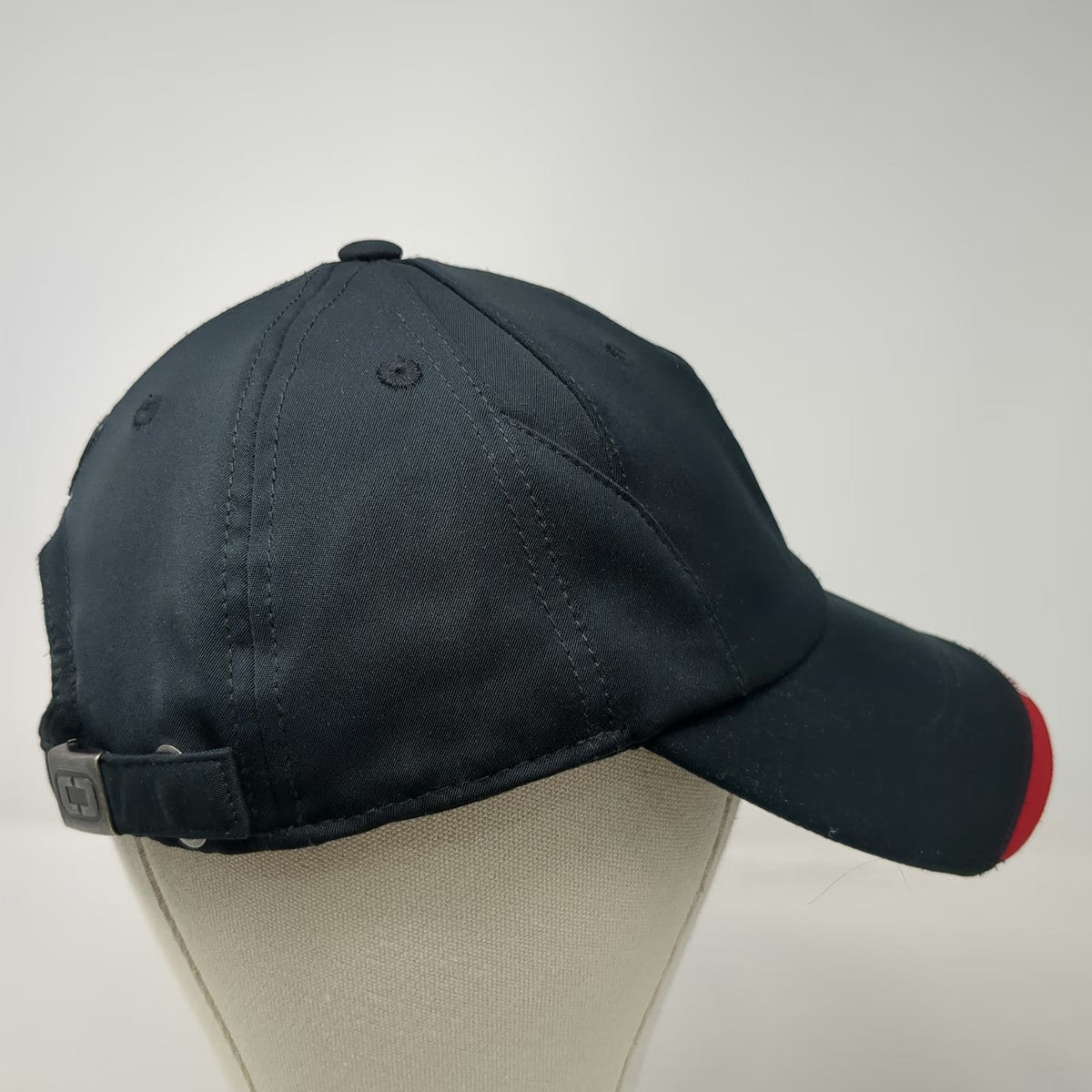 OGIO Baseball Cap Black One Size Polyester Slideback Hat Curved Brim Logo