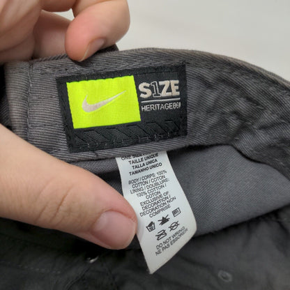 Nike Swoosh Slideback Hat Gray OSFM Embroidered S1ZE Heritage 86