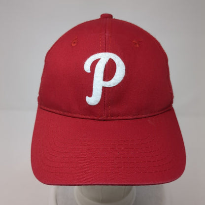 Letter P Strapback Hat Red One Size Adjustable 6 Panel Outdoor Cap