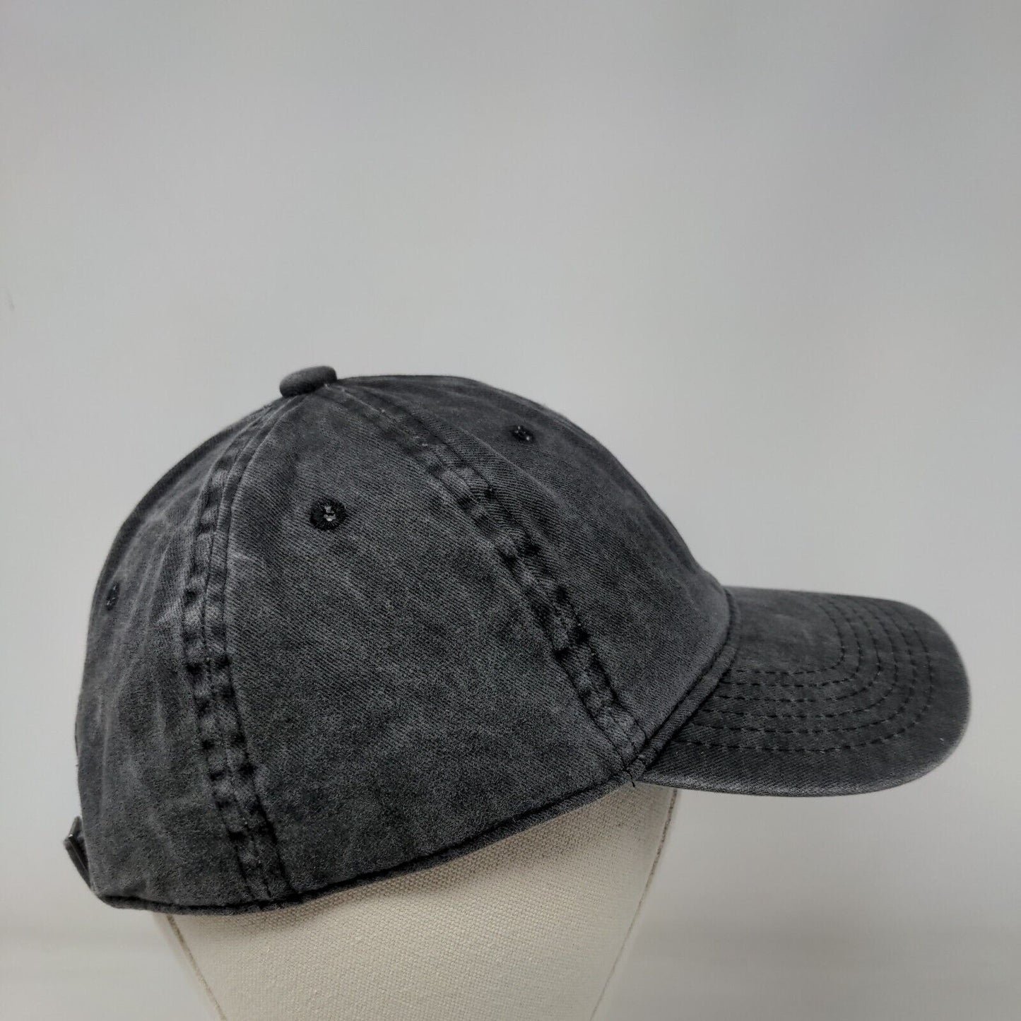 Unbranded Slideback Hat Gray One Size Adjustable Vented Holes 6 Panel Blank