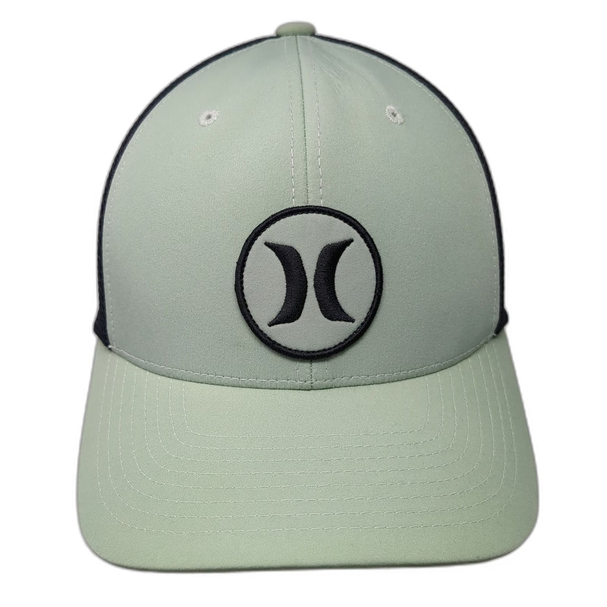 Hurley Baseball Cap Green M Mesh Back Flexfit Fitted Logo Sport Performance Hat