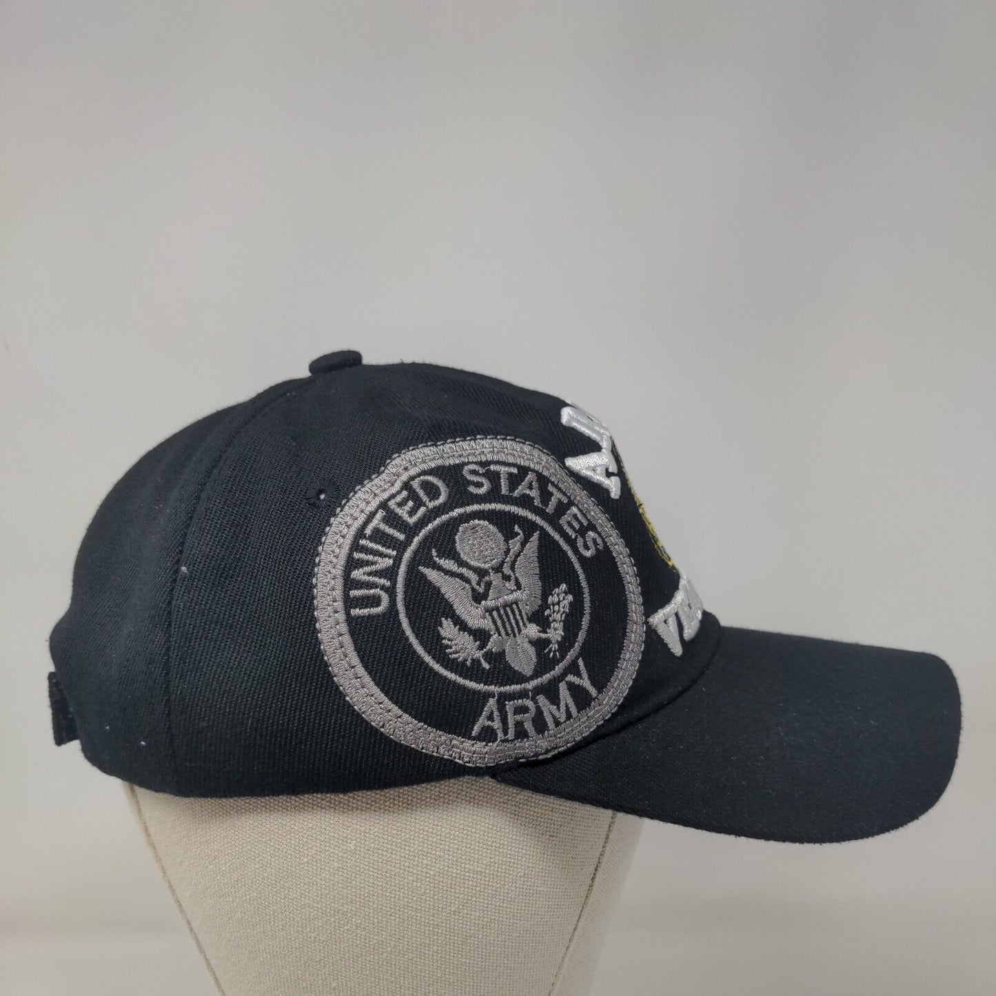 United States Army Veteran Strapback Hat Black OSFA Embroidered Cursedi