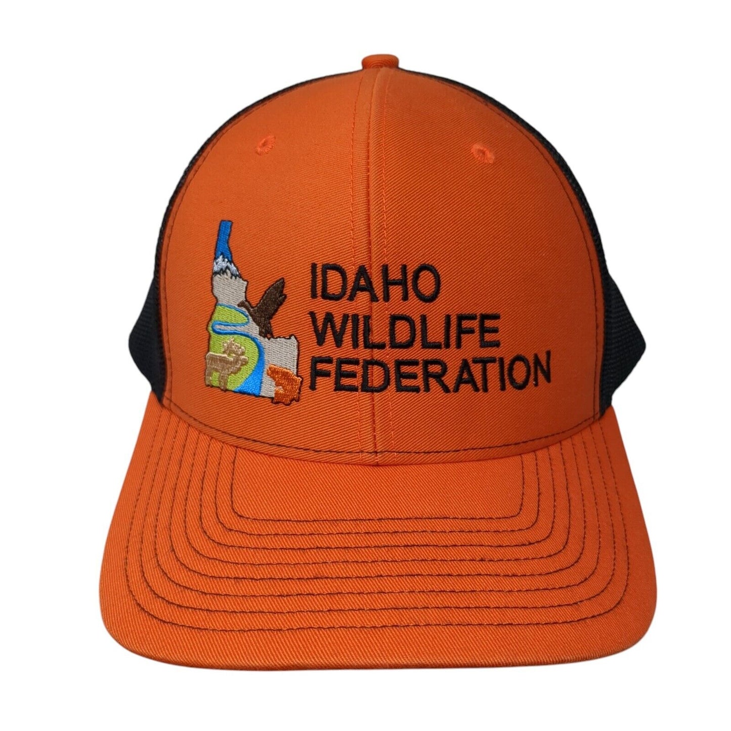 Idaho Wildlife Federation Snapback Trucker Hat Orange OS Adjustable Richardson