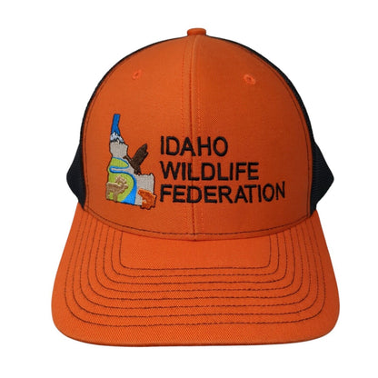 Idaho Wildlife Federation Snapback Trucker Hat Orange OS Adjustable Richardson