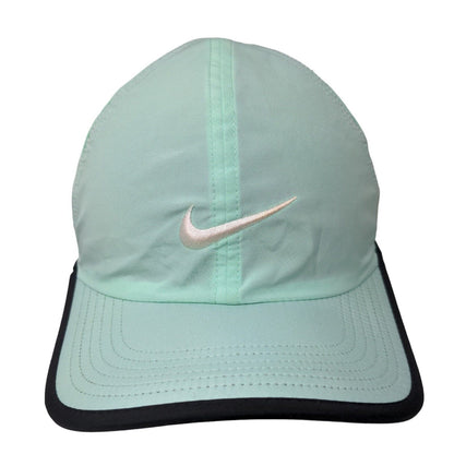 Nike Featherlight Dri Fit Men's Strapback Hat Green Blue Embroidered Swoosh Logo