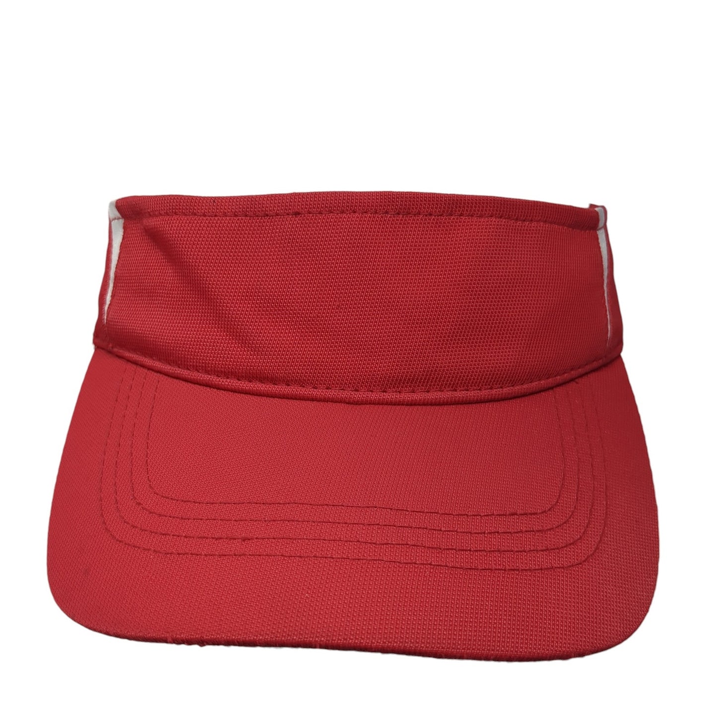 Sport-Tek Strapback Visor Hat Red One Size Adjustable Solid Blank
