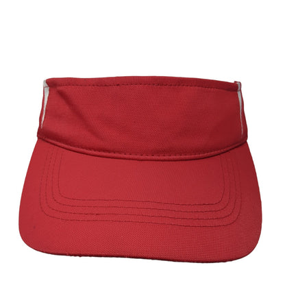 Sport-Tek Strapback Visor Hat Red One Size Adjustable Solid Blank