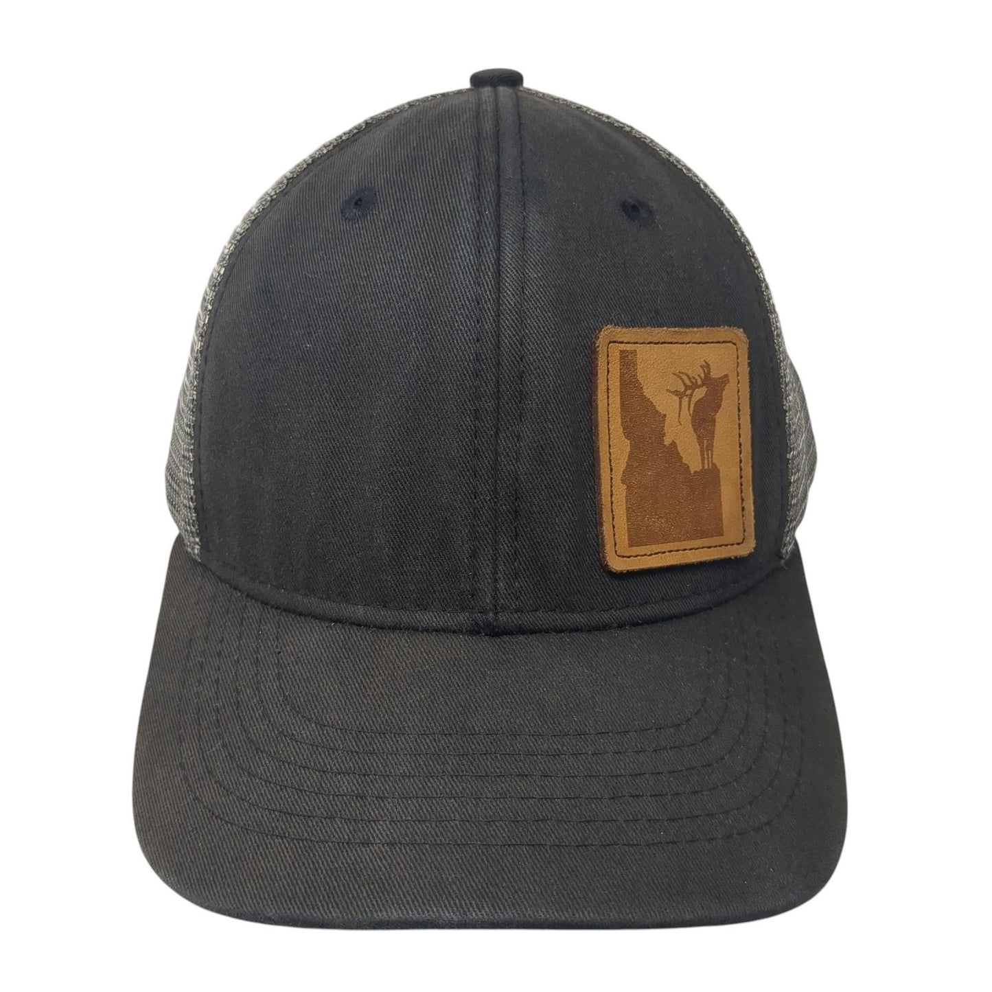 Idaho Snapback Trucker Hat Black OS Adjustable Mesh Back Arcadian Outfitters