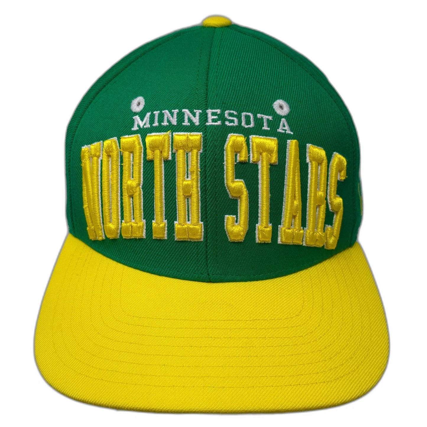 Minnesota North Stars NHL Zephyr Snapback Hat Green Yellow One Size Side Logo