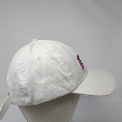 Boise Slideback Hat White One Size Adjustable Embroidered 6 Panel Perrin Cotton