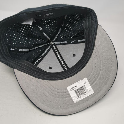Nike Football Gray Baseball Cap L Orange Dri-FIT Perforated Mesh Flat Brim Hat