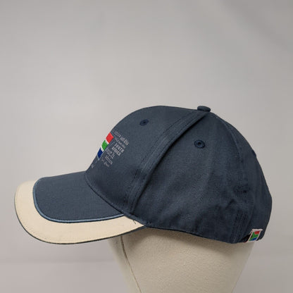 South Africa Strapback Hat Blue One Size Adjustable Embroidered 6 Panel Cotton