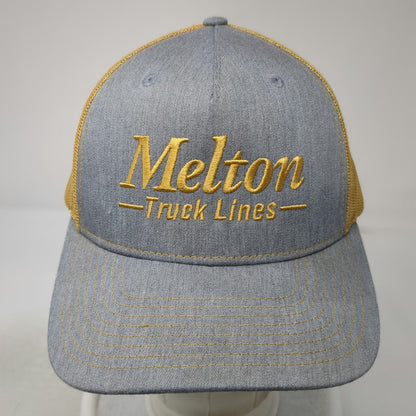 Richardson Trucker Hat Blue Gold One Size Melton Truck Lines Mesh Snapback