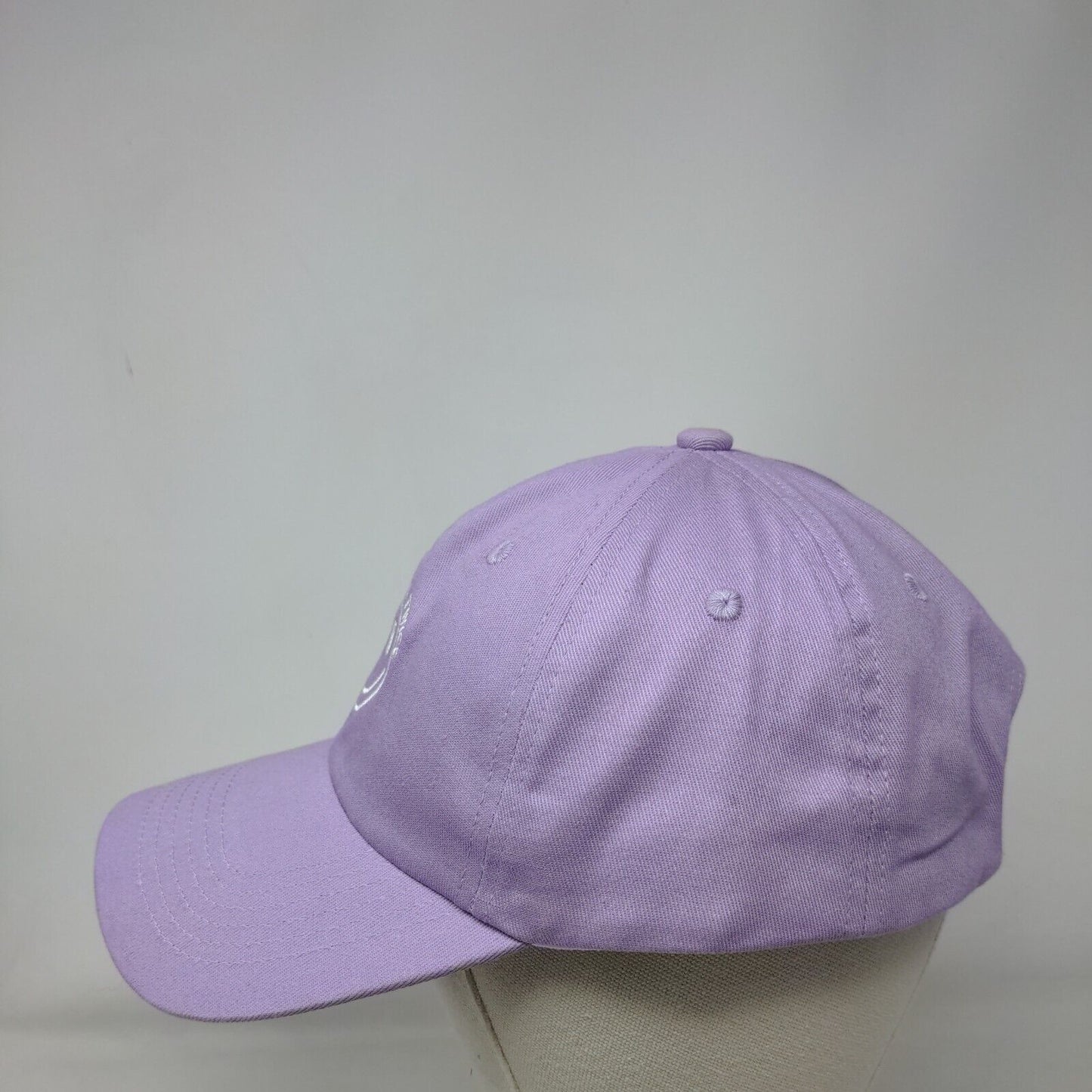 Smiley Brush 'Em Twice Slideback Hat Purple One Size Solid Embroidered