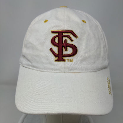 Headmaster Men's Strapback Hat White OSFA Embroidered Florida State Seminoles