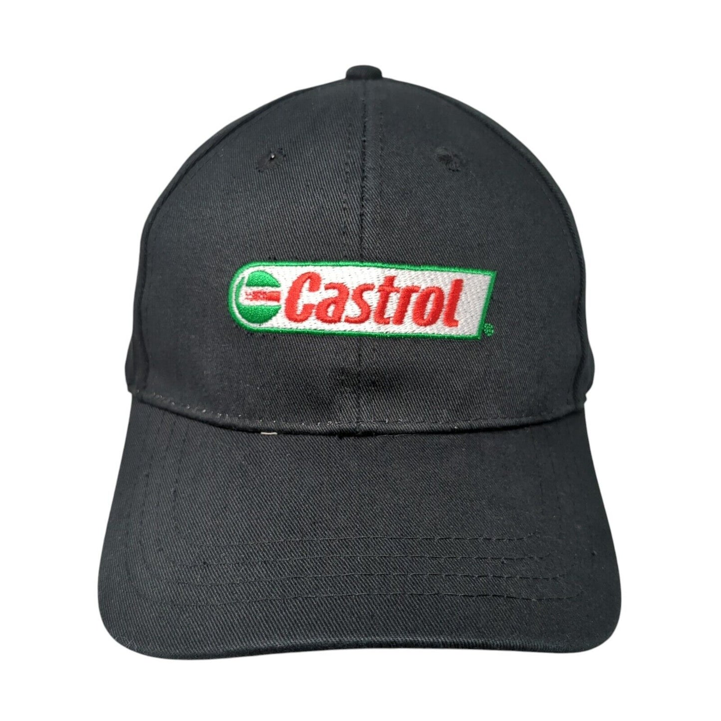 Castrol Strapback Hat Black One Size Adjustable Embroidered 6 Panel
