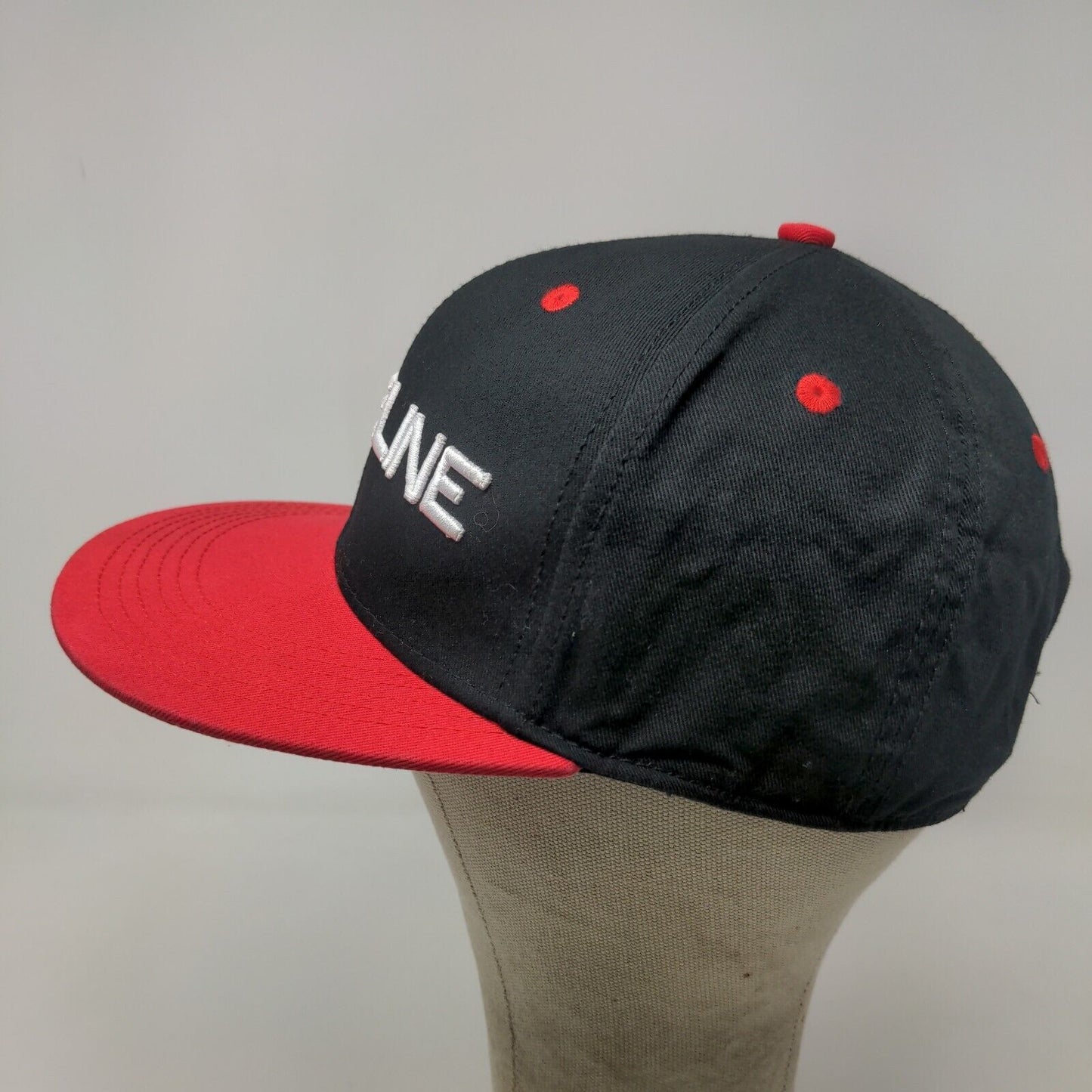 Raceline Wheel Men's Snapback Hat Red Black Adjustable Embroidered Logo
