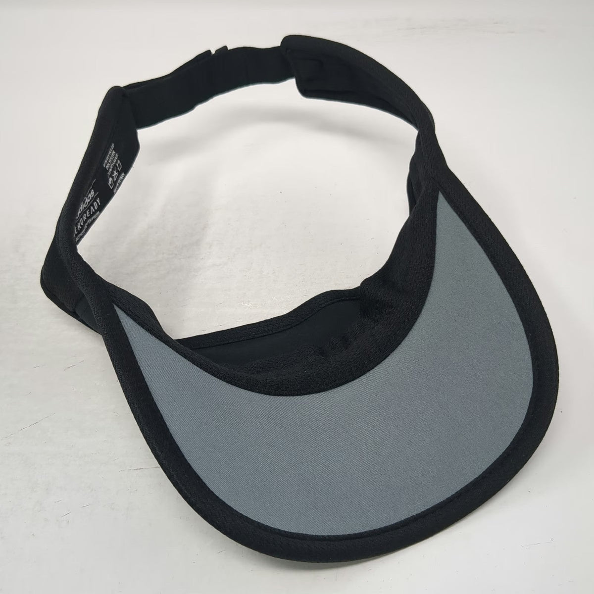 Adidas Visor Black One Size Aeroready Performance Logo Strapback Hat Sport Golf
