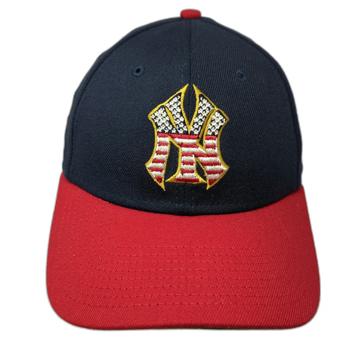 New Era New York Yankees MLB Baseball Cap Blue Red M 39THIRTY Side Patch Logo