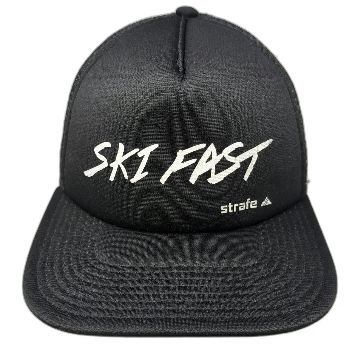 Strafe Trucker Hat Black One Size Mesh Snapback Ski Fast Foam Crown Cap