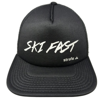 Strafe Trucker Hat Black One Size Mesh Snapback Ski Fast Foam Crown Cap