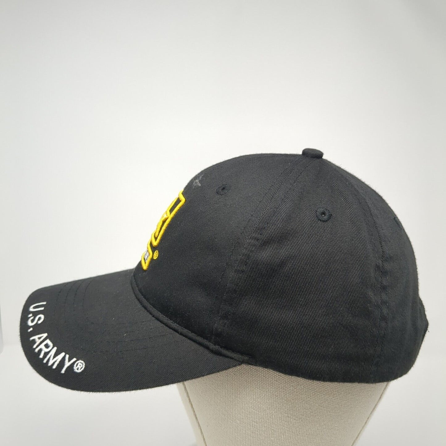 US Army Logo Slideback Hat Black One Size Solid Adjustable Embroidered