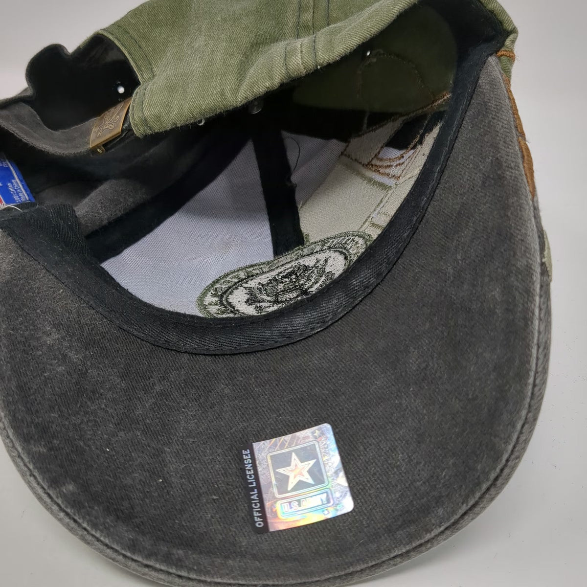 Eagle Crest US Army Gray Green Baseball Cap One Size Embroidered Globe Flag Hat